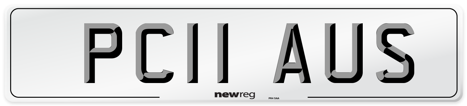 PC11 AUS Number Plate from New Reg
